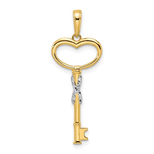 14k-and-white-rhodium-diamiond-cut-heart-key-pendant-SolomonJeweler-Wichita-KS-CustomJewelry