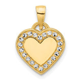 14k-and-white-rhodium-diamond-cut-border-heart-pendant-SolomonJeweler-Wichita-KS-CustomJewelry