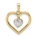 14k-and-white-rhodium-diamond-cut-heart-w-dangle-heart-pendant-SolomonJeweler-Wichita-KS-CustomJewelry