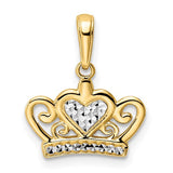 14k-and-white-rhodium-diamond-cut-heart-crown-pendant-SolomonJeweler-Wichita-KS-CustomJewelry
