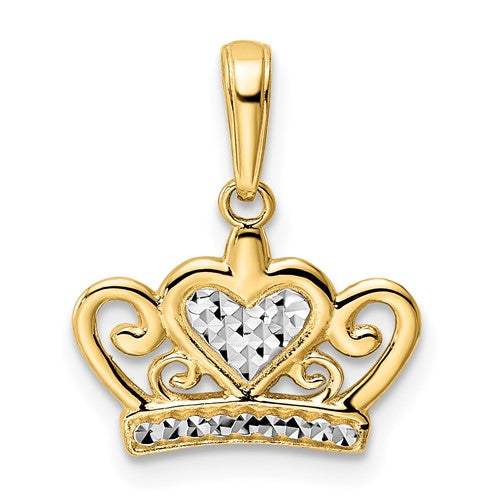 14k-and-white-rhodium-diamond-cut-heart-crown-pendant-SolomonJeweler-Wichita-KS-CustomJewelry