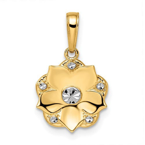 14k-and-white-rhodium-diamond-cut-flower-pendant-SolomonJeweler-Wichita-KS-CustomJewelry