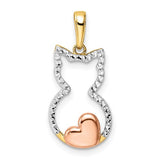 14k-w-white-and-rose-rhodium-diamond-cut-cat-w-heart-pendant-SolomonJeweler-Wichita-KS-CustomJewelry