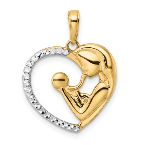 14k-and-white-rhodium-diamond-cut-mother-and-baby-heart-pendant-SolomonJeweler-Wichita-KS-CustomJewelry