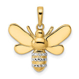 14k-and-white-rhodium-diamond-cut-bumblebee-pendant-SolomonJeweler-Wichita-KS-CustomJewelry