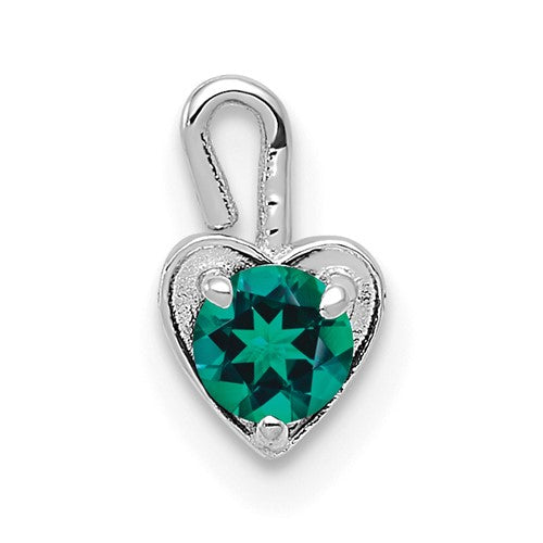 14k-white-gold-may-synthetic-birthstone-heart-charm-SolomonJeweler-Wichita-KS-CustomJewelry