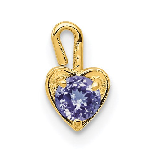 14k June synthetic birthstone heart charm pendant in gold, featuring a sparkling gemstone and detailed craftsmanship.