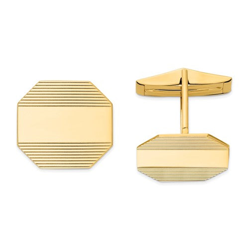 14k-mens-rectangular-octagon-w-line-design-cuff-links-SolomonJeweler-Wichita-KS-CustomJewelry