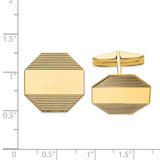 14k Men's Octagonal w/ Line Design Cuff Links - Solomon Jewelers