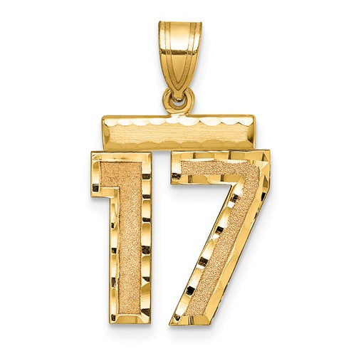 14k-medium-diamond-cut-number-17-charm-SolomonJeweler-Wichita-KS-CustomJewelry