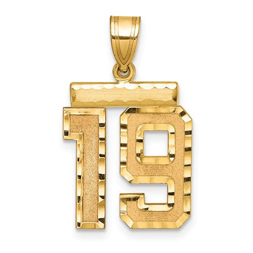 14k-medium-diamond-cut-number-19-charm-SolomonJeweler-Wichita-KS-CustomJewelry