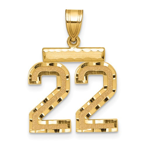 14k-medium-diamond-cut-number-22-charm-SolomonJeweler-Wichita-KS-CustomJewelry