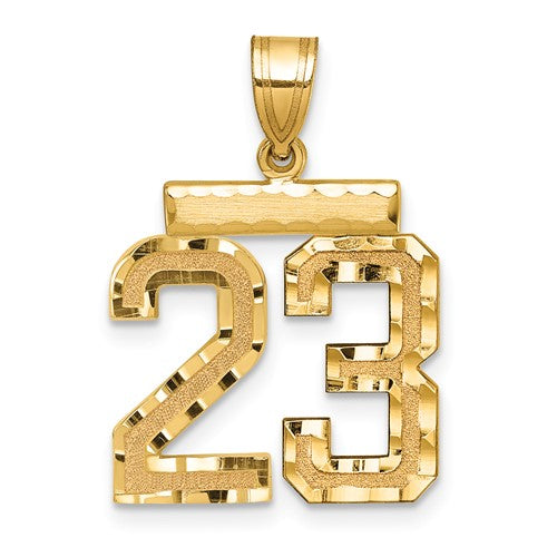 14k-medium-diamond-cut-number-23-charm-SolomonJeweler-Wichita-KS-CustomJewelry