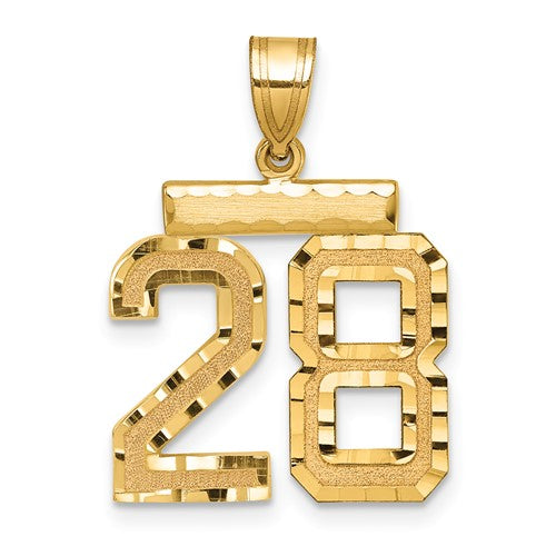 14k-medium-diamond-cut-number-28-charm-SolomonJeweler-Wichita-KS-CustomJewelry