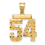 14k gold medium diamond-cut number 54 charm pendant, detailed jewelry piece from Solomon Jewelers with shiny finish.
