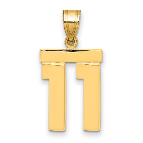 14k-medium-polished-number-11-charm-SolomonJeweler-Wichita-KS-CustomJewelry