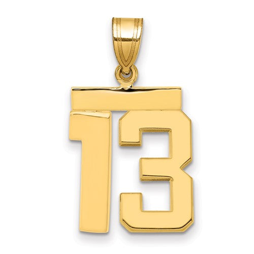 14k-medium-polished-number-13-charm-SolomonJeweler-Wichita-KS-CustomJewelry