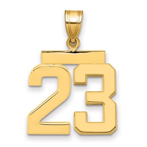 14k-medium-polished-number-23-charm-SolomonJeweler-Wichita-KS-CustomJewelry