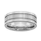 Cobalt Chrome 8mm Groove Brushed Center & Polished Edge Band