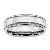 Cobalt Chrome 7mm Comfort Fit Classic Ribbed Edge Band