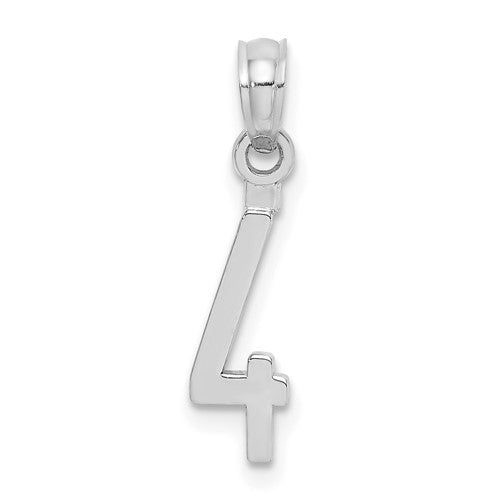 14kw-polished-number-4-pendant-SolomonJeweler-Wichita-KS-CustomJewelry