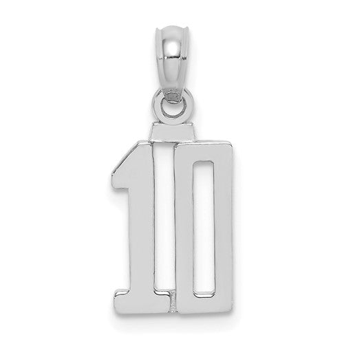 14kw-polished-number-10-pendant-SolomonJeweler-Wichita-KS-CustomJewelry
