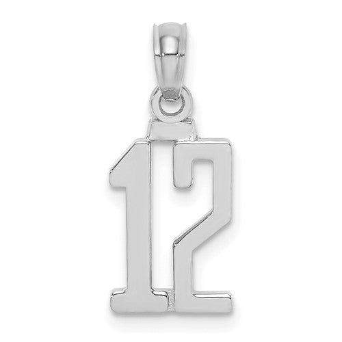 14kw-polished-number-12-pendant-SolomonJeweler-Wichita-KS-CustomJewelry