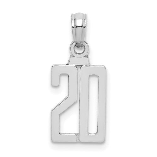14kw-polished-number-20-pendant-SolomonJeweler-Wichita-KS-CustomJewelry
