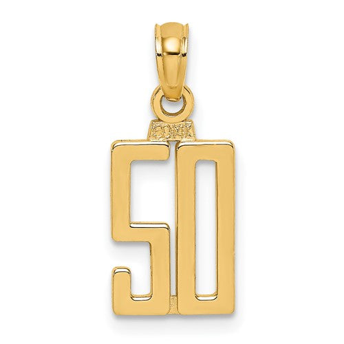 14k-polished-number-50-pendant-SolomonJeweler-Wichita-KS-CustomJewelry