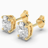 1 CT. T.W. Oval Shaped Certified Lab Diamond Solitaire Stud Earrings (VS1-E)