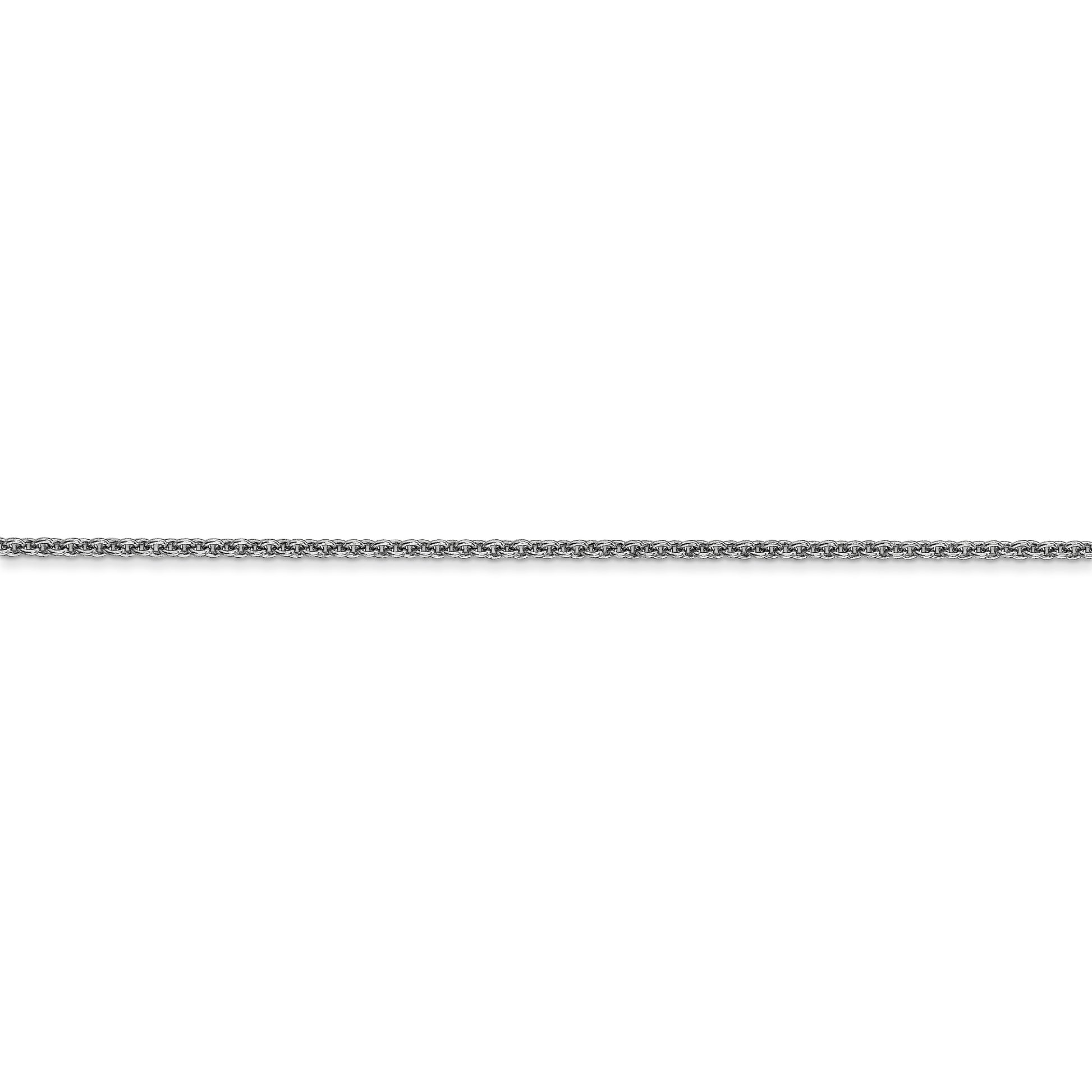 14k WG 1.4mm Round Open Link Cable Chain - Solomon Jewelers