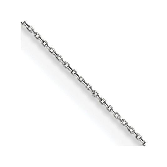 14k WG .75mm Round Open Link Cable Chain - Solomon Jewelers