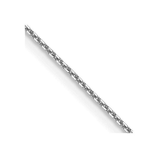 14k WG .8mm D/C Round Open Link Cable Chain - Solomon Jewelers