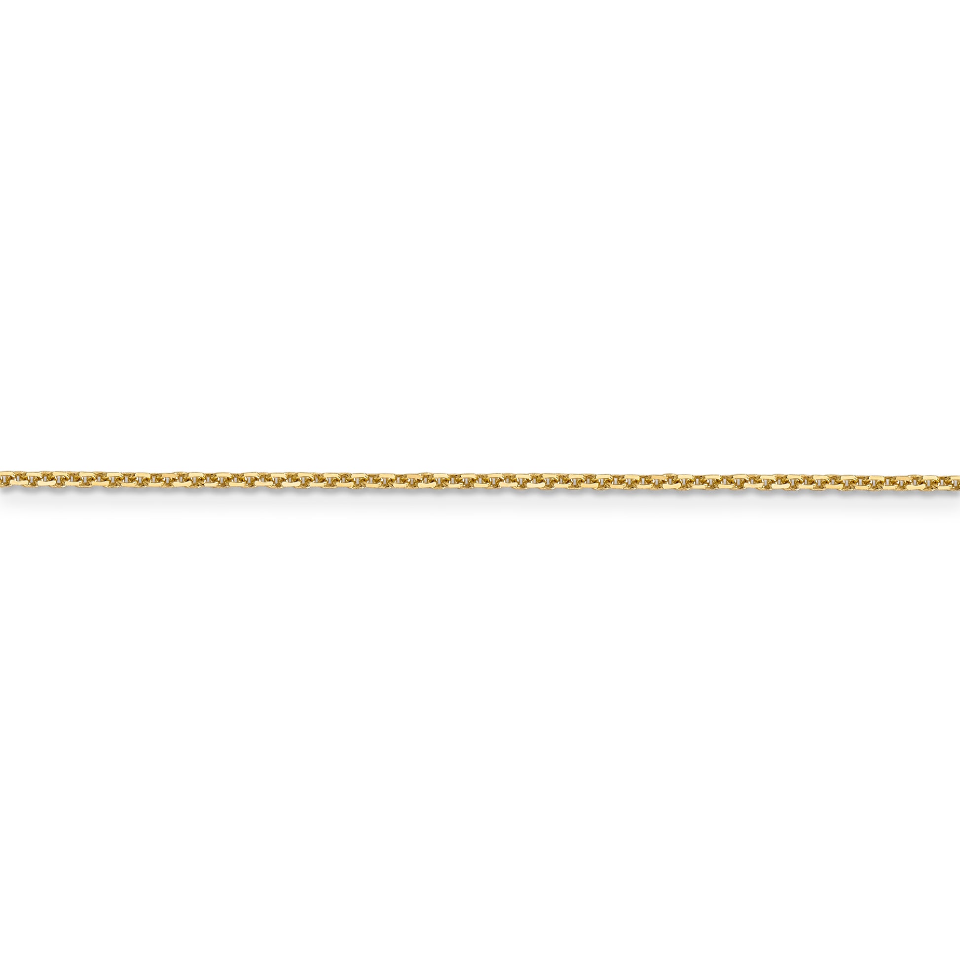 14k 1.4mm D/C Round Open Link Cable Chain - Solomon Jewelers
