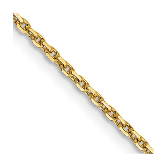 14k 1.4mm D/C Round Open Link Cable Chain - Solomon Jewelers