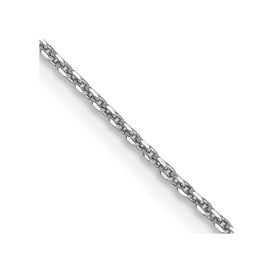 14k WG .9mm D/C Round Open Link Cable Chain - Solomon Jewelers