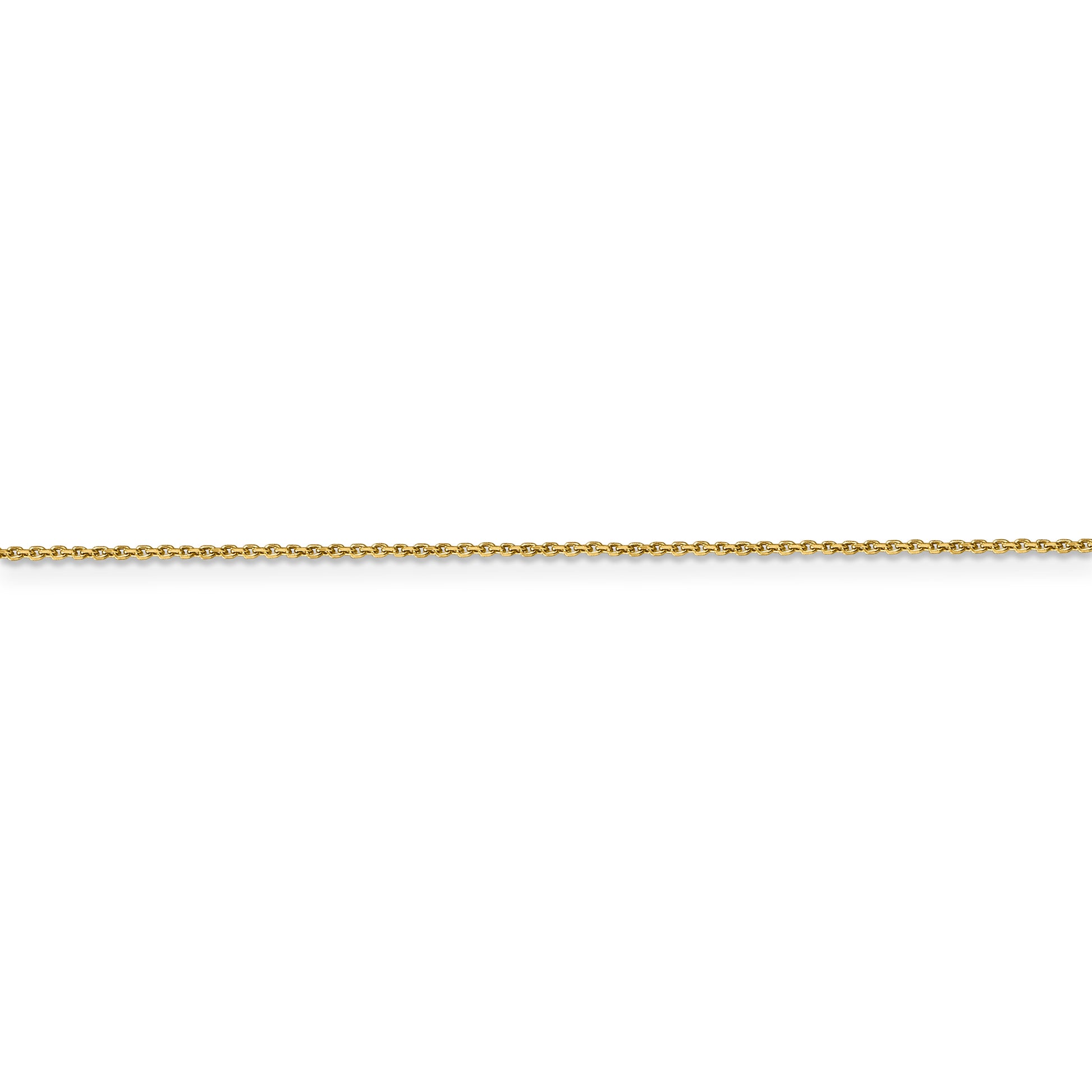 14k .9mm D/C Round Open Link Cable Chain - Solomon Jewelers