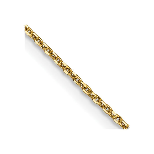 14k .9mm D/C Round Open Link Cable Chain - Solomon Jewelers