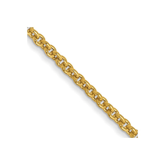 14k 1.4mm Round Open Link Cable Chain - Solomon Jewelers