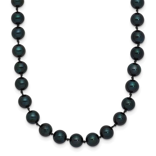 14k-white-gold-5-6mm-round-black-saltwater-akoya-cultured-pearl-necklace-SolomonJeweler-Wichita-KS-CustomJewelry