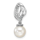 14k-white-gold-polished-diamond-and-pearl-chain-slide-SolomonJeweler-Wichita-KS-CustomJewelry