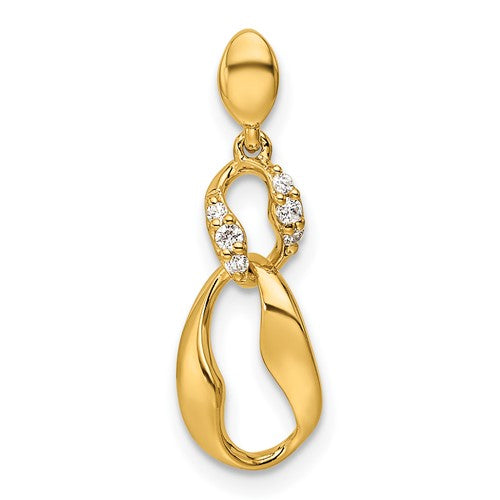 14k-polished-diamond-wavy-oval-dangle-pendant-SolomonJeweler-Wichita-KS-CustomJewelry
