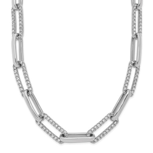 14k-white-gold-polished-diamond-paperclip-link-18in-necklace-SolomonJeweler-Wichita-KS-CustomJewelry