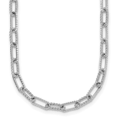 14k-white-gold-polished-twisted-diamond-paper-clip-link-necklace-SolomonJeweler-Wichita-KS-CustomJewelry
