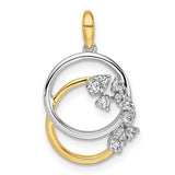 14k-two-tone-polished-diamond-intertwined-circles-pendant-SolomonJeweler-Wichita-KS-CustomJewelry