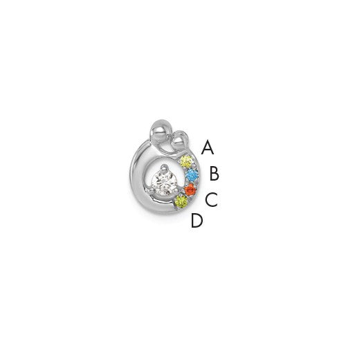 14k-wg-4-birthstone-and-dia-mother-child-chain-slide-semi-mount-SolomonJeweler-Wichita-KS-CustomJewelry