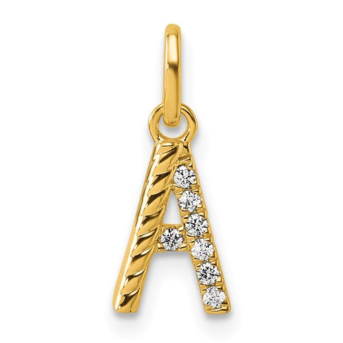 14k-twisted-with-05-ct-diamond-initial-a-charm-SolomonJeweler-Wichita-KS-CustomJewelry