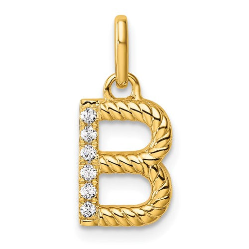 14k-twisted-with-05-ct-diamond-initial-b-charm-SolomonJeweler-Wichita-KS-CustomJewelry
