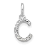14k-white-gold-twisted-with-05-ct-diamond-initial-c-charm-SolomonJeweler-Wichita-KS-CustomJewelry