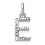 14k-white-gold-twisted-05-ct-diamond-initial-e-charm-SolomonJeweler-Wichita-KS-CustomJewelry